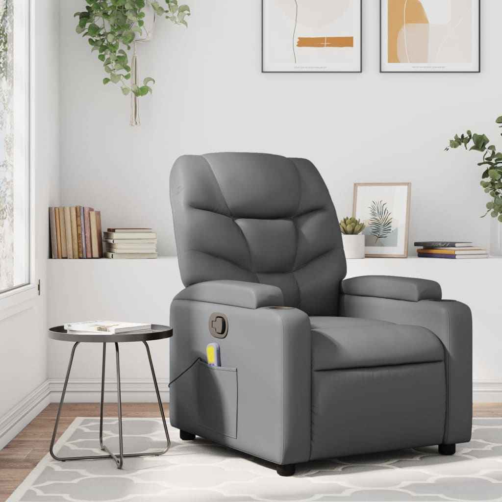 vidaXL Massagestoel van zwart kunstleer