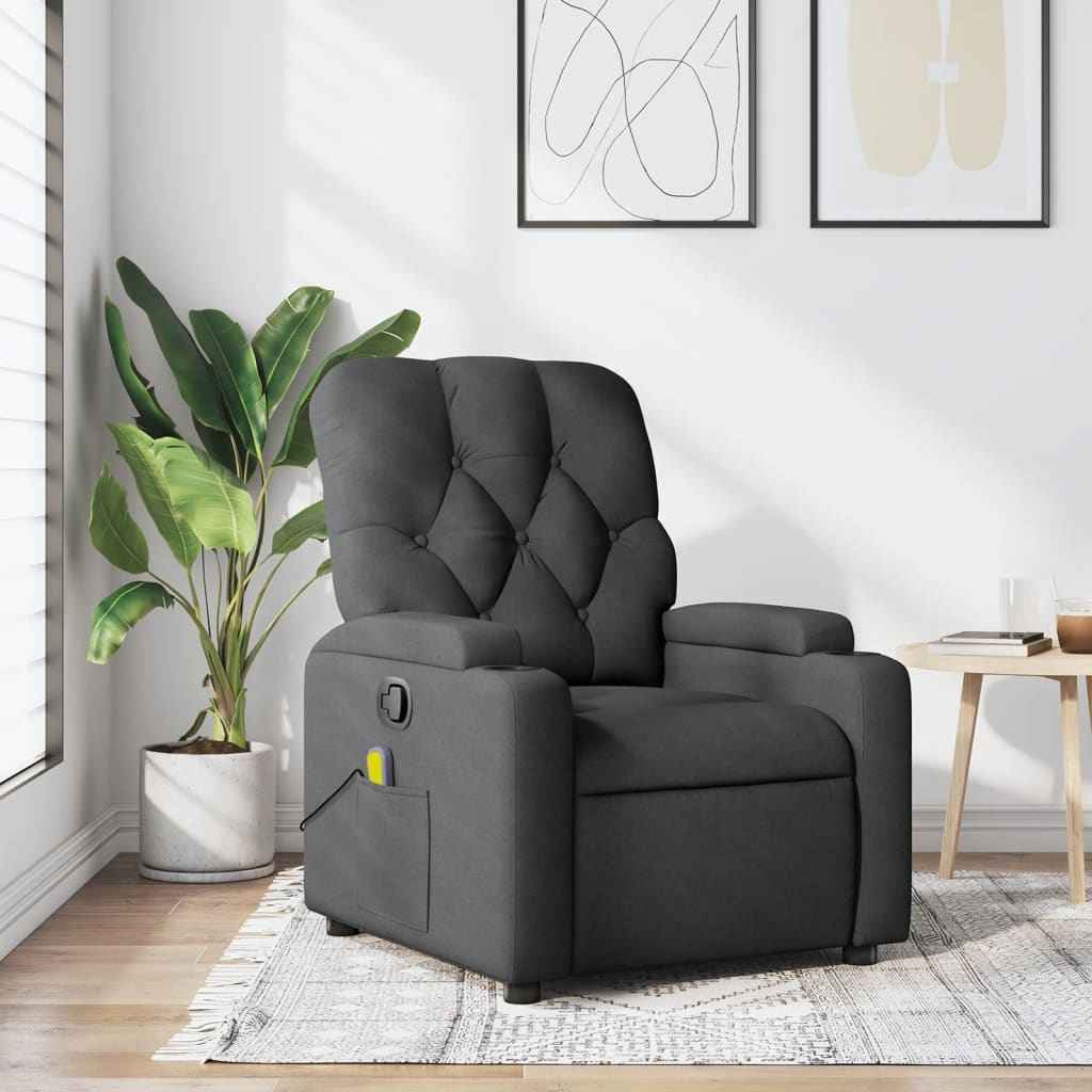 vidaXL Massagestoel met lichtgrijze stof