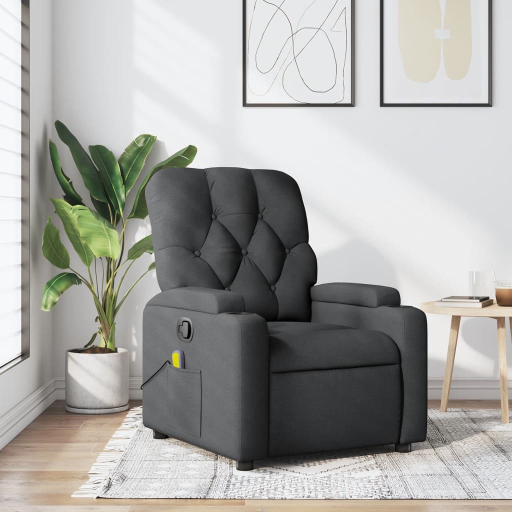 vidaXL Massagestoel met lichtgrijze stof