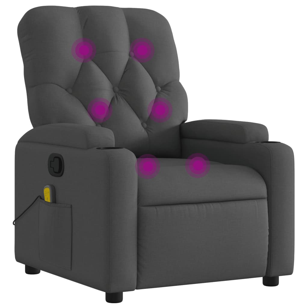 vidaXL Massagestoel met lichtgrijze stof