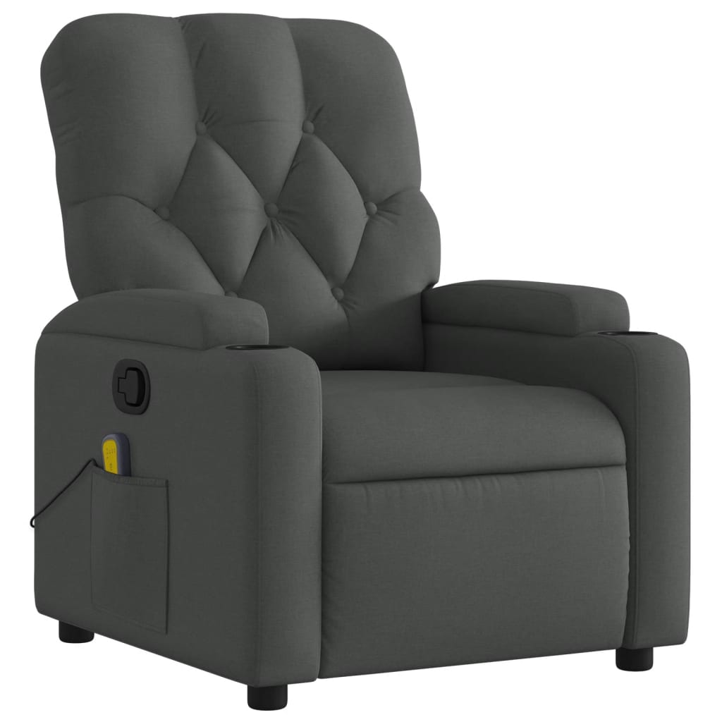 vidaXL Massagestoel met lichtgrijze stof