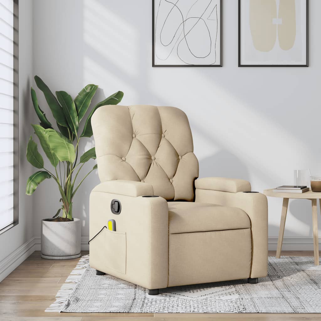 vidaXL Massagestoel met lichtgrijze stof