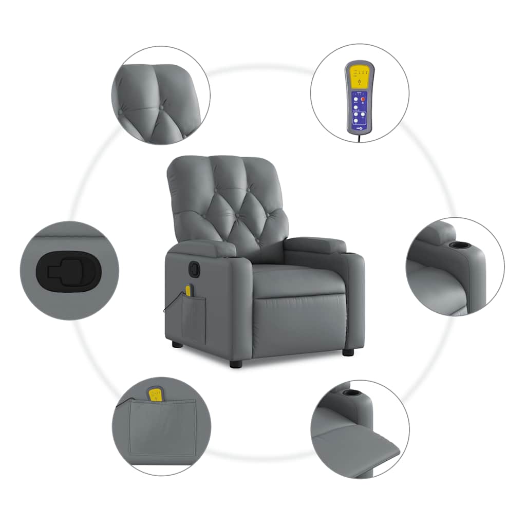 vidaXL Massagestoel van zwart kunstleer