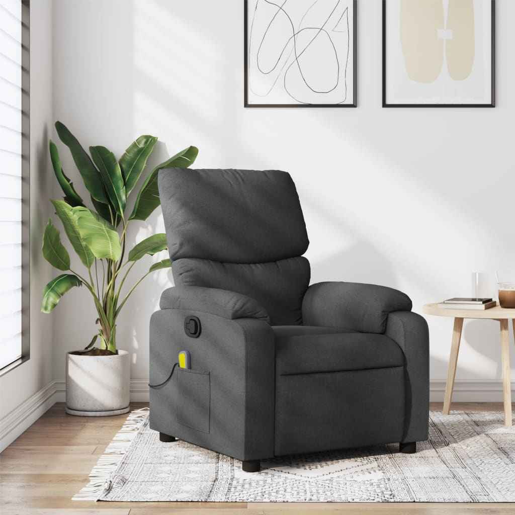 vidaXL Massagestoel met lichtgrijze stof