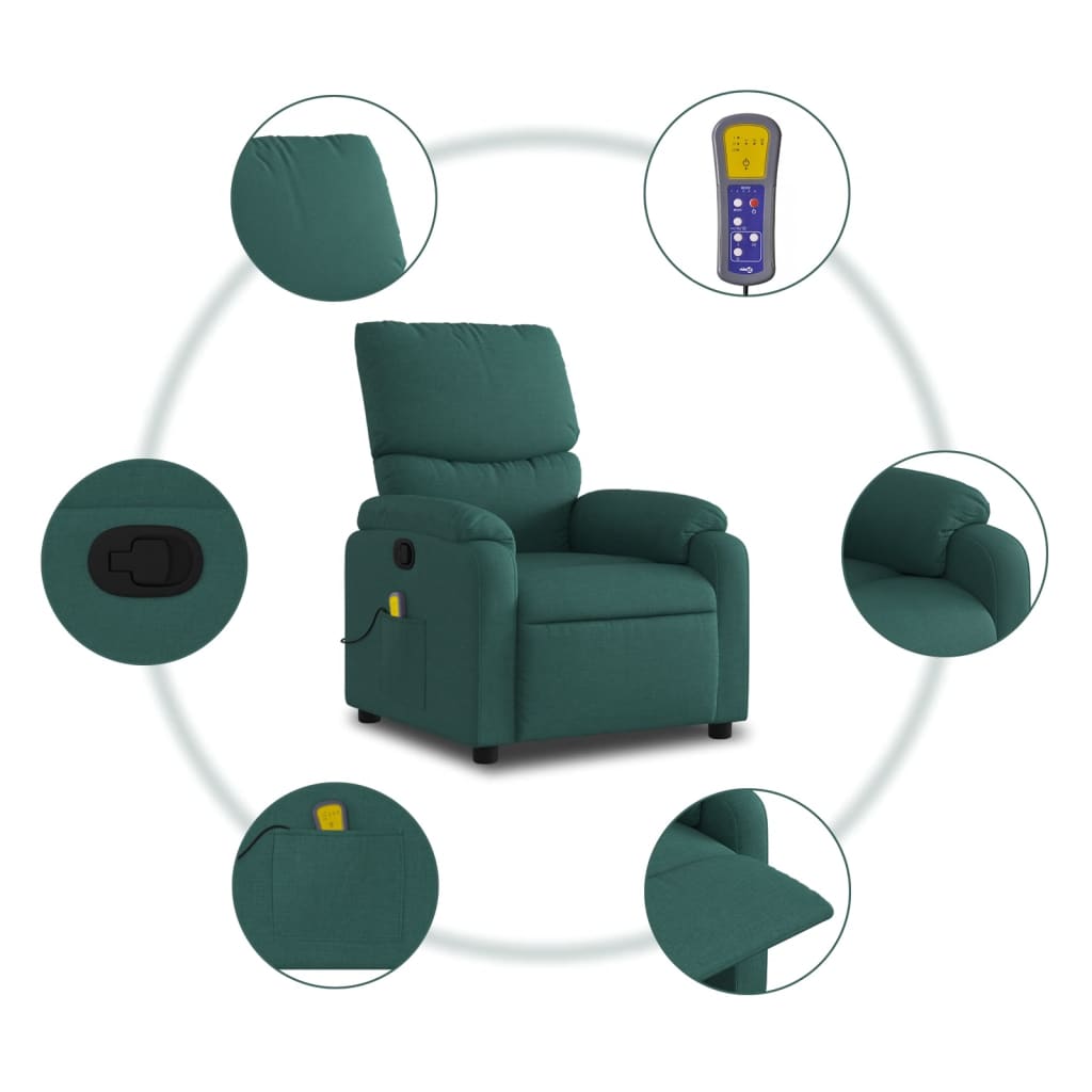 vidaXL Massagestoel met lichtgrijze stof