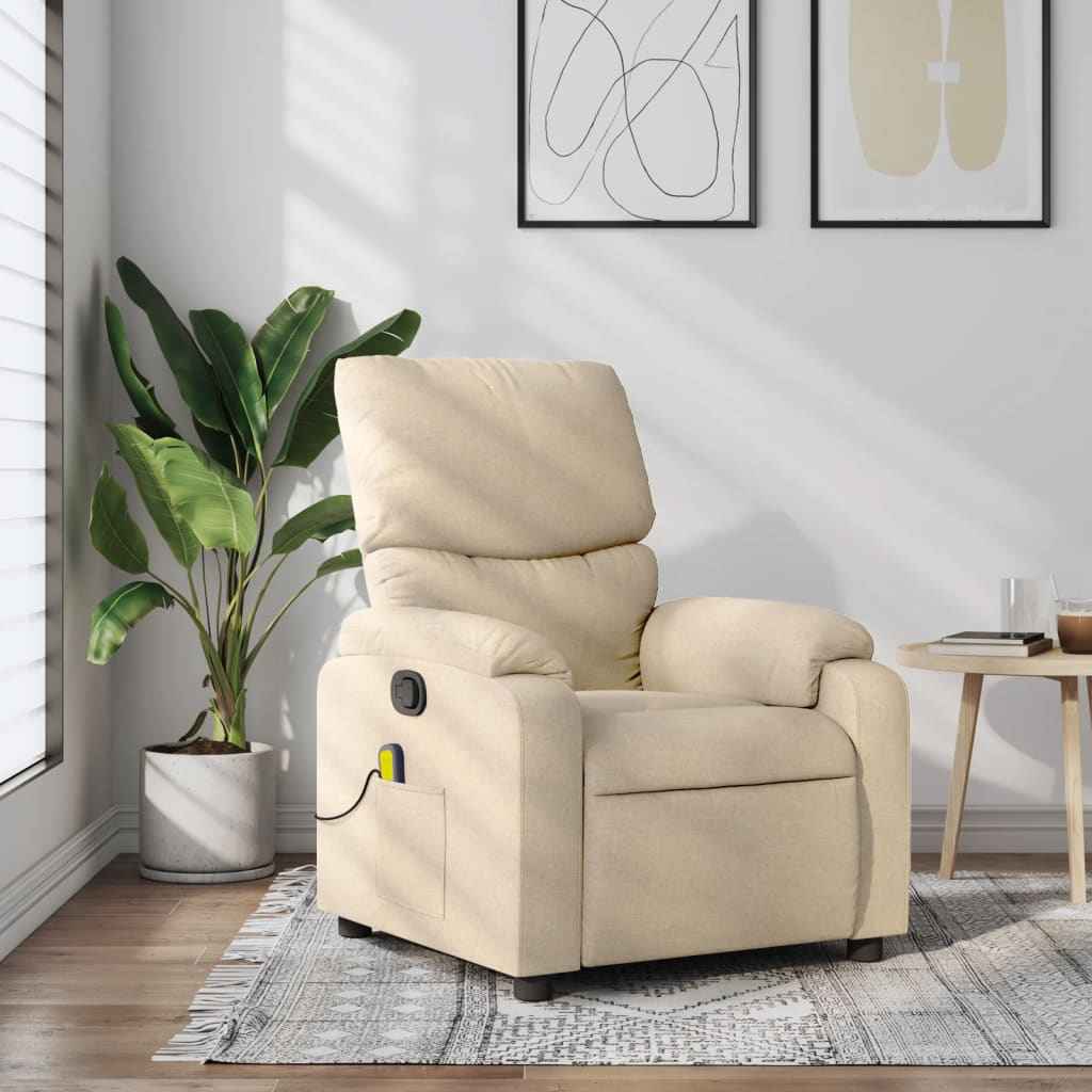 vidaXL Massagestoel met lichtgrijze stof