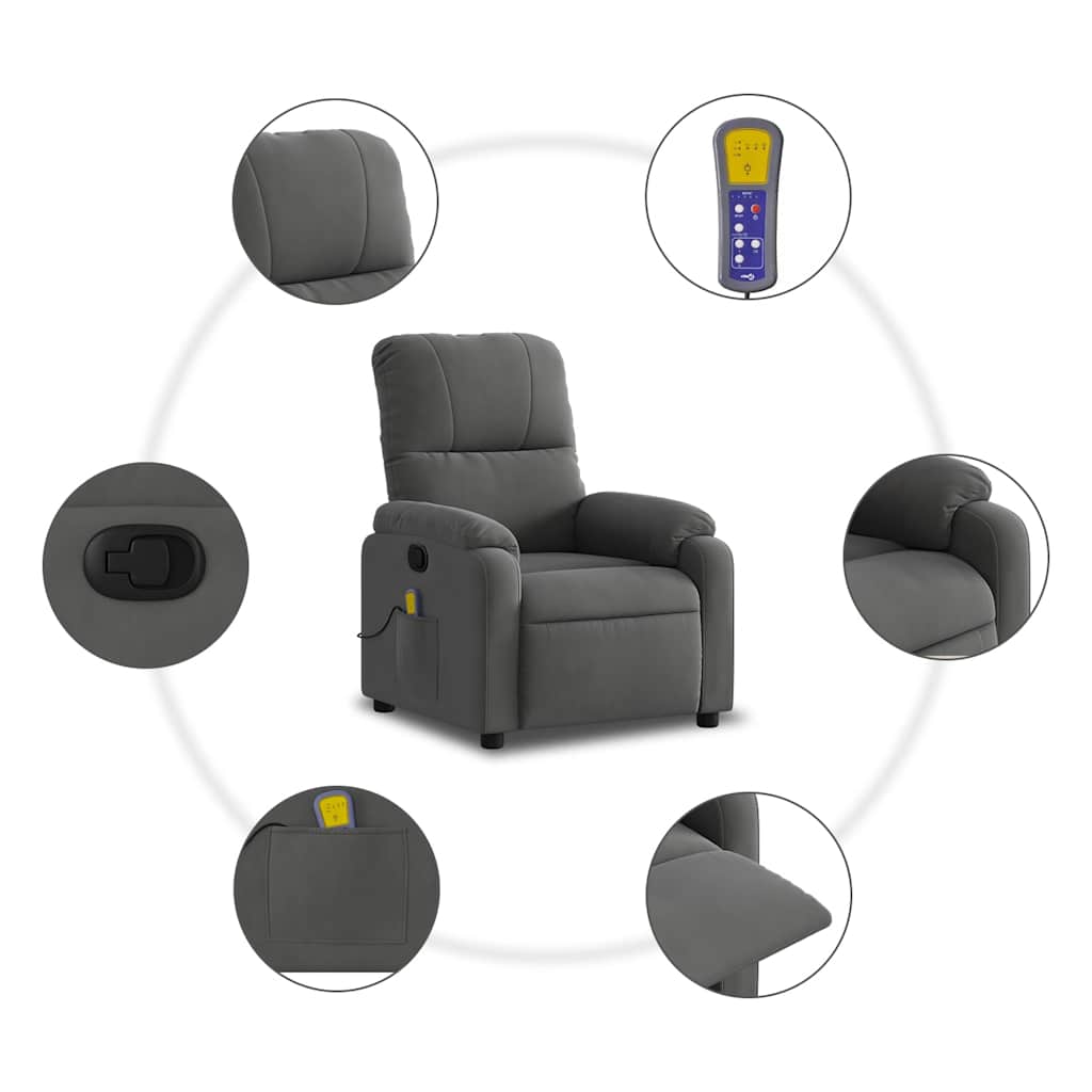 vidaXL Massagestoel van microvezelstof in bruin