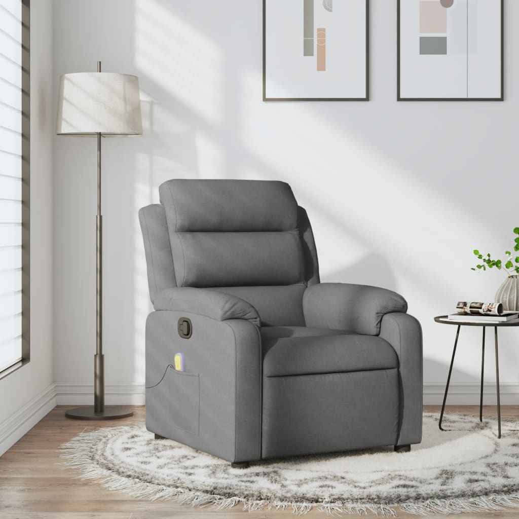 vidaXL Massagestoel met lichtgrijze stof