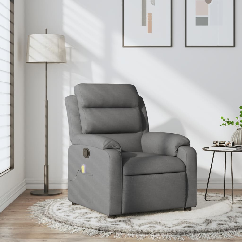 vidaXL Massagestoel met lichtgrijze stof