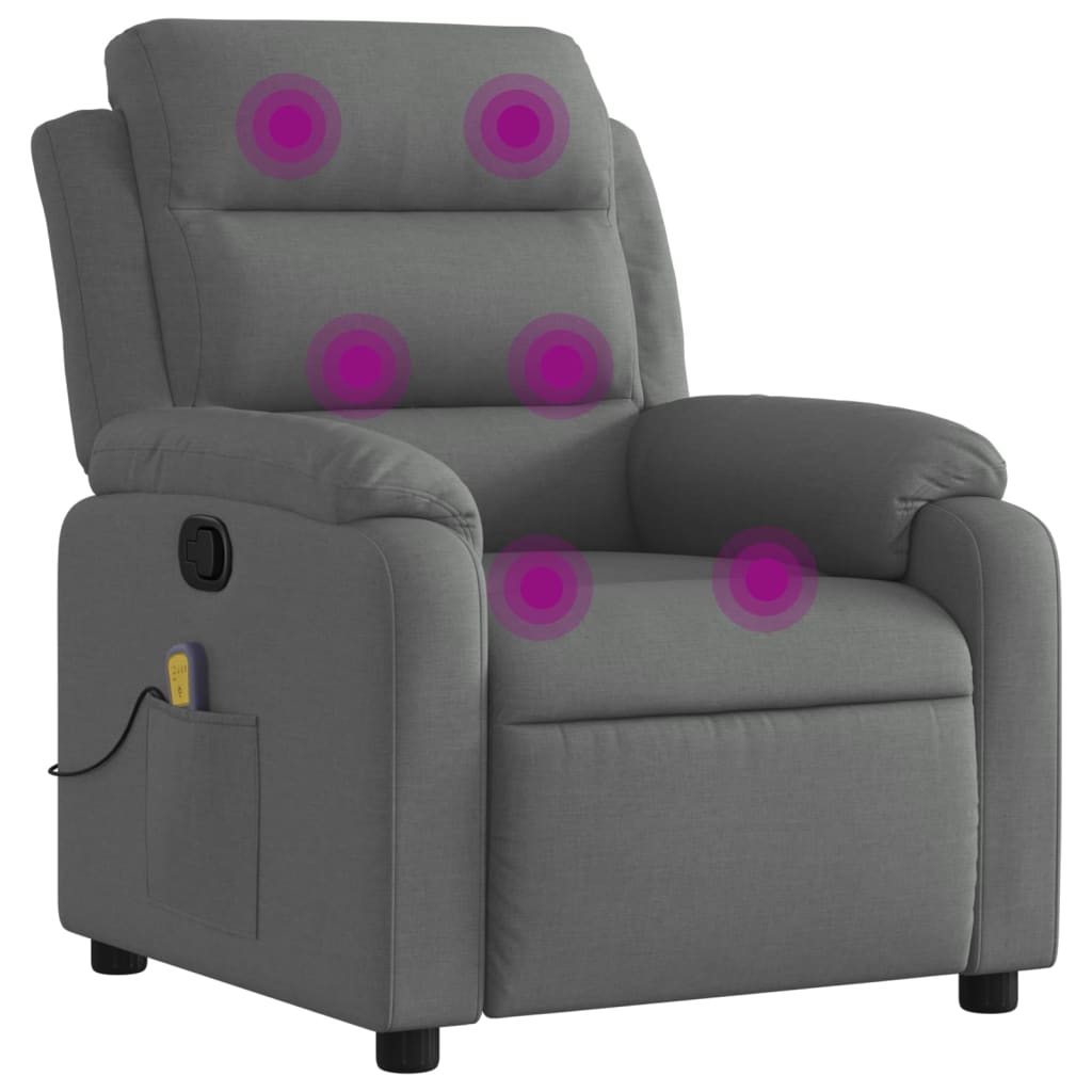 vidaXL Massagestoel met lichtgrijze stof