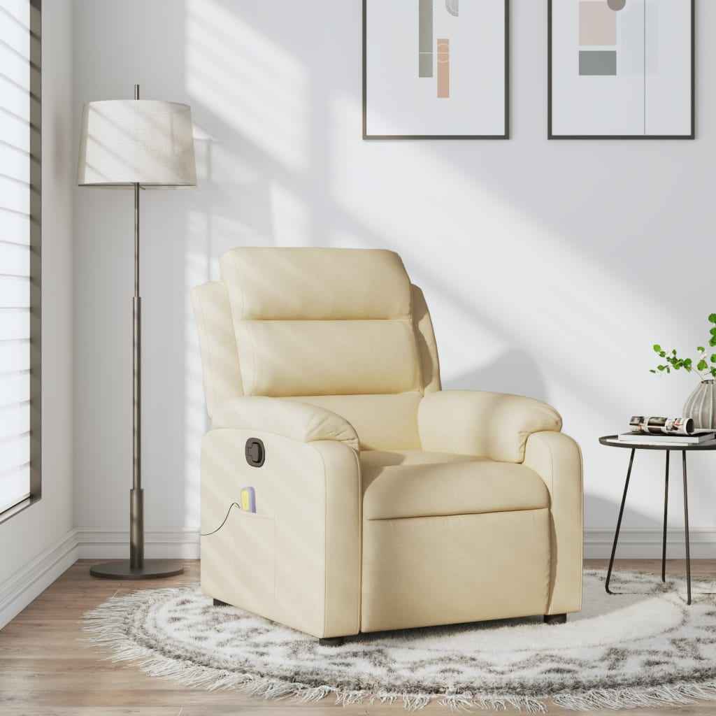 vidaXL Massagestoel met lichtgrijze stof