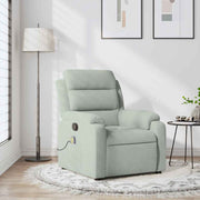 vidaXL Massagestoel lichtgrijs fluweel