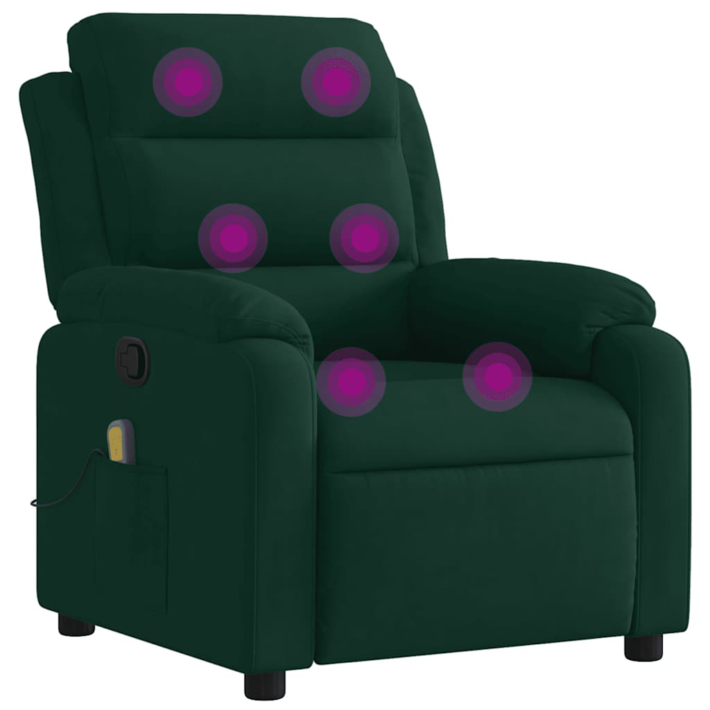 vidaXL Massagestoel lichtgrijs fluweel