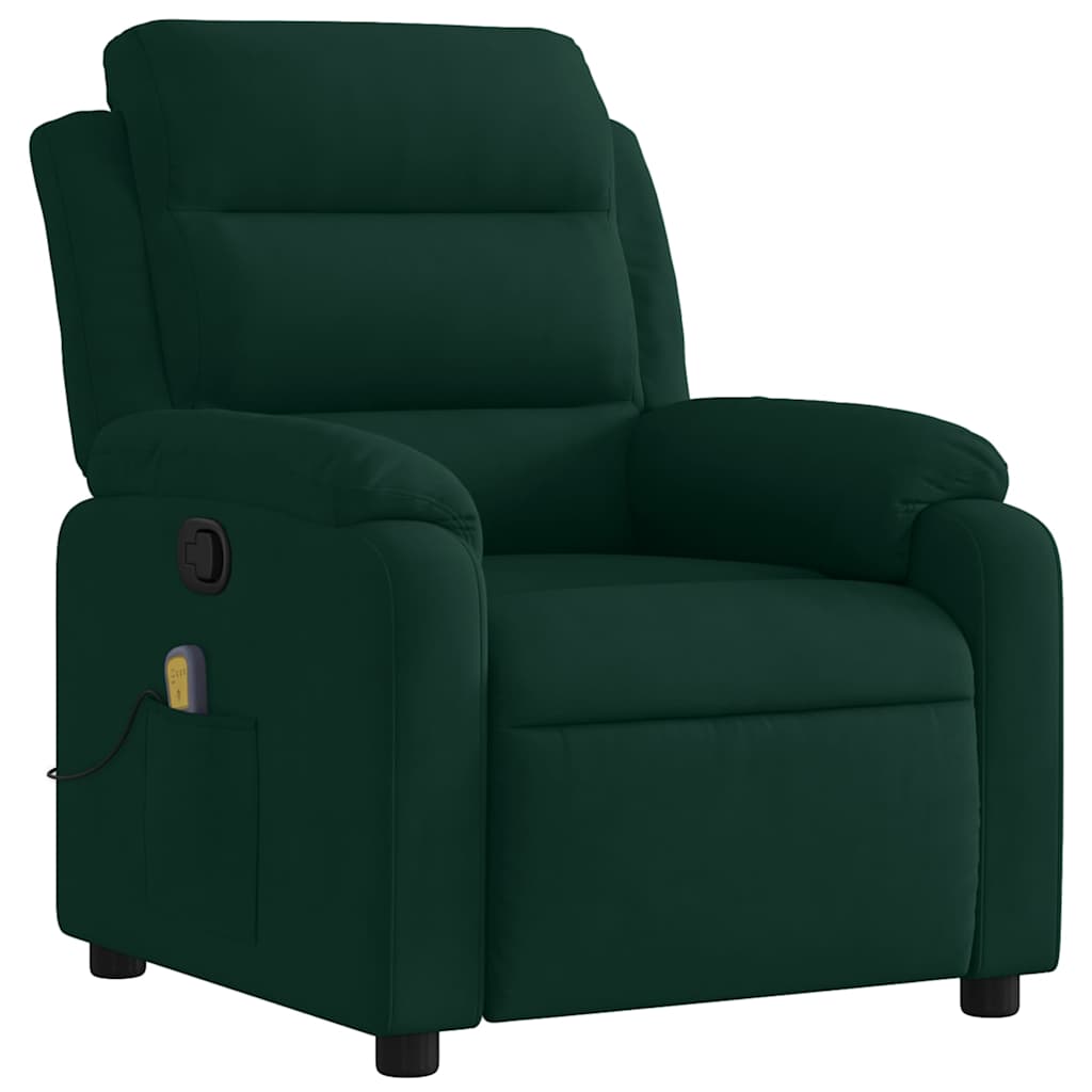 vidaXL Massagestoel lichtgrijs fluweel