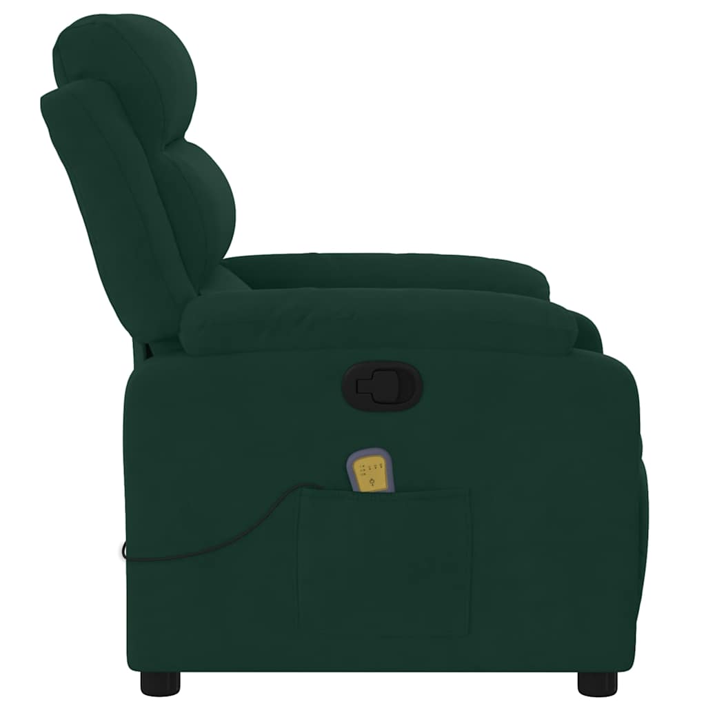 vidaXL Massagestoel lichtgrijs fluweel