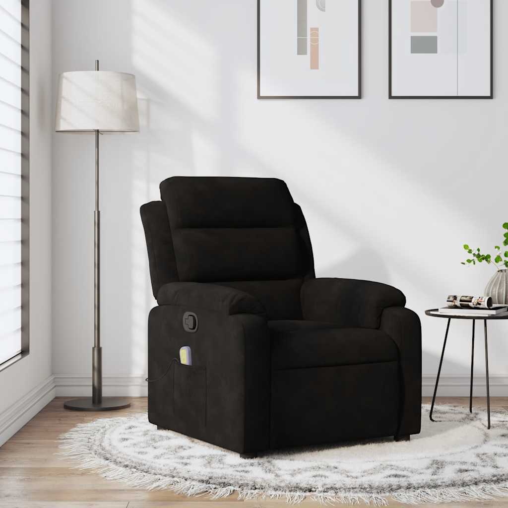 vidaXL Massagestoel lichtgrijs fluweel