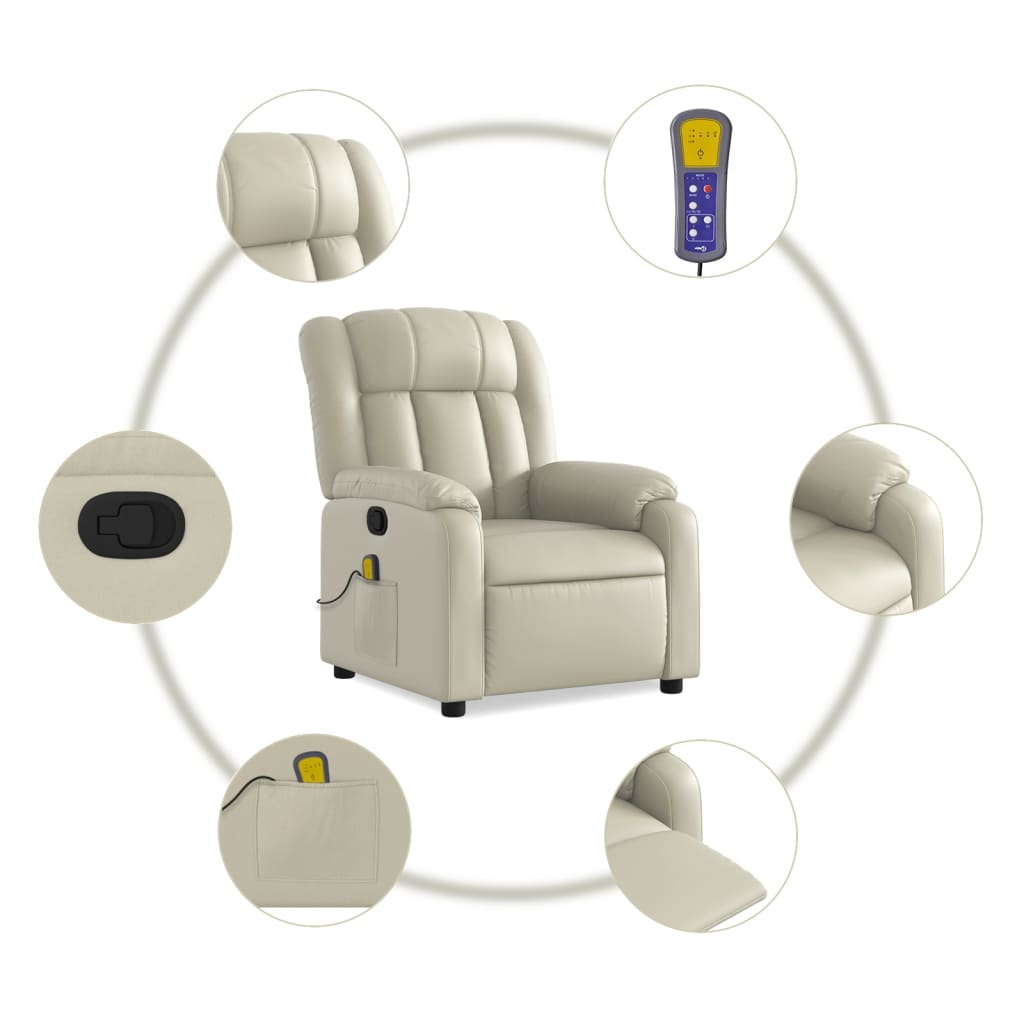vidaXL Massagestoel van zwart kunstleer