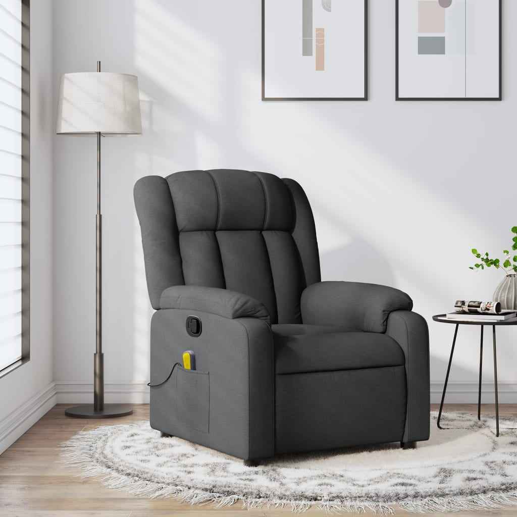 vidaXL Massagestoel met lichtgrijze stof