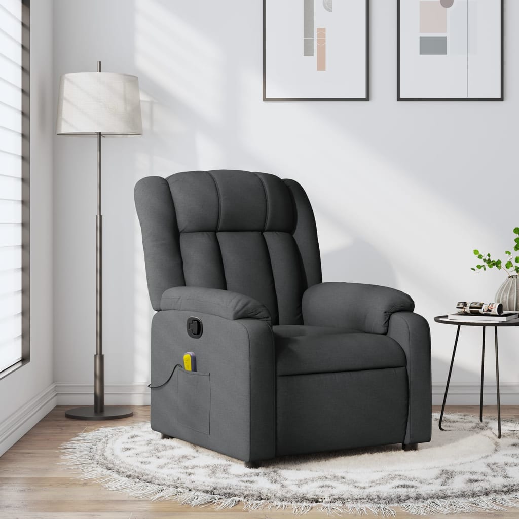 vidaXL Massagestoel met lichtgrijze stof