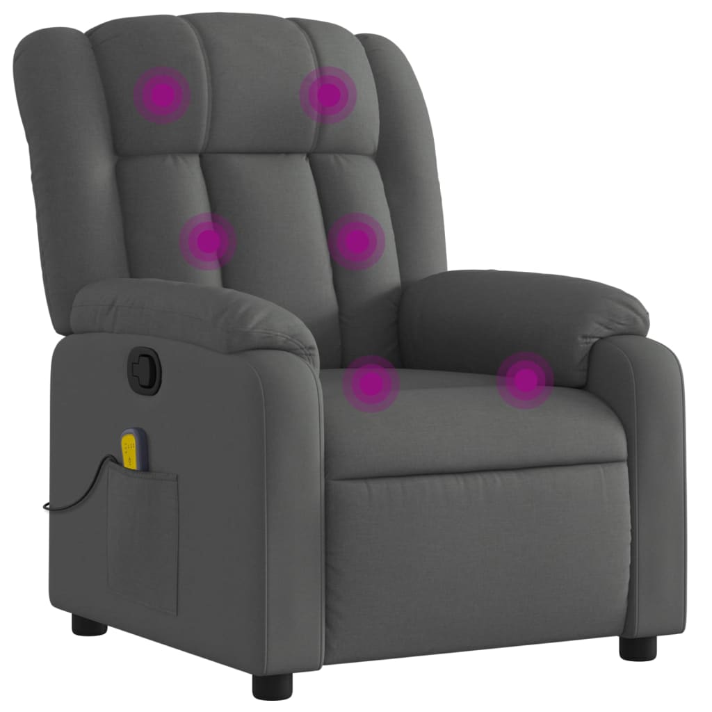 vidaXL Massagestoel met lichtgrijze stof