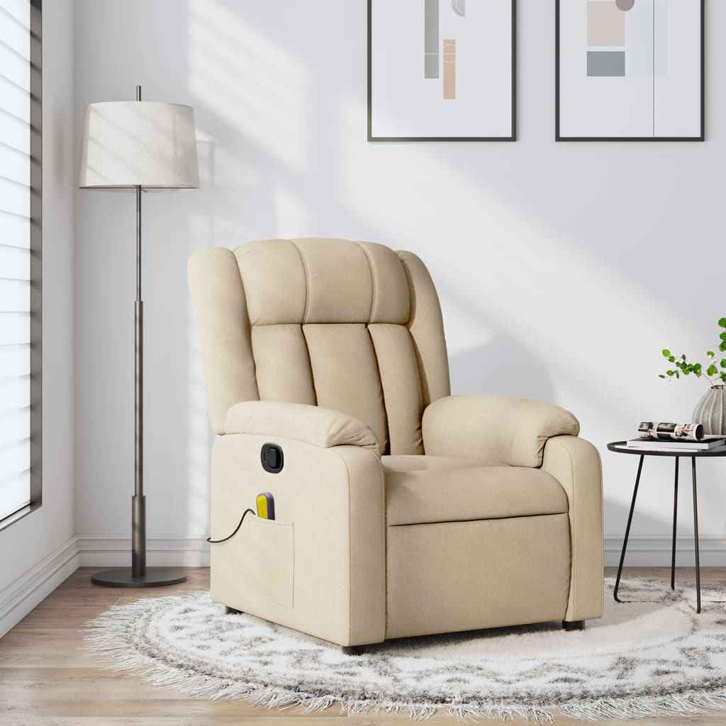 vidaXL Massagestoel met lichtgrijze stof