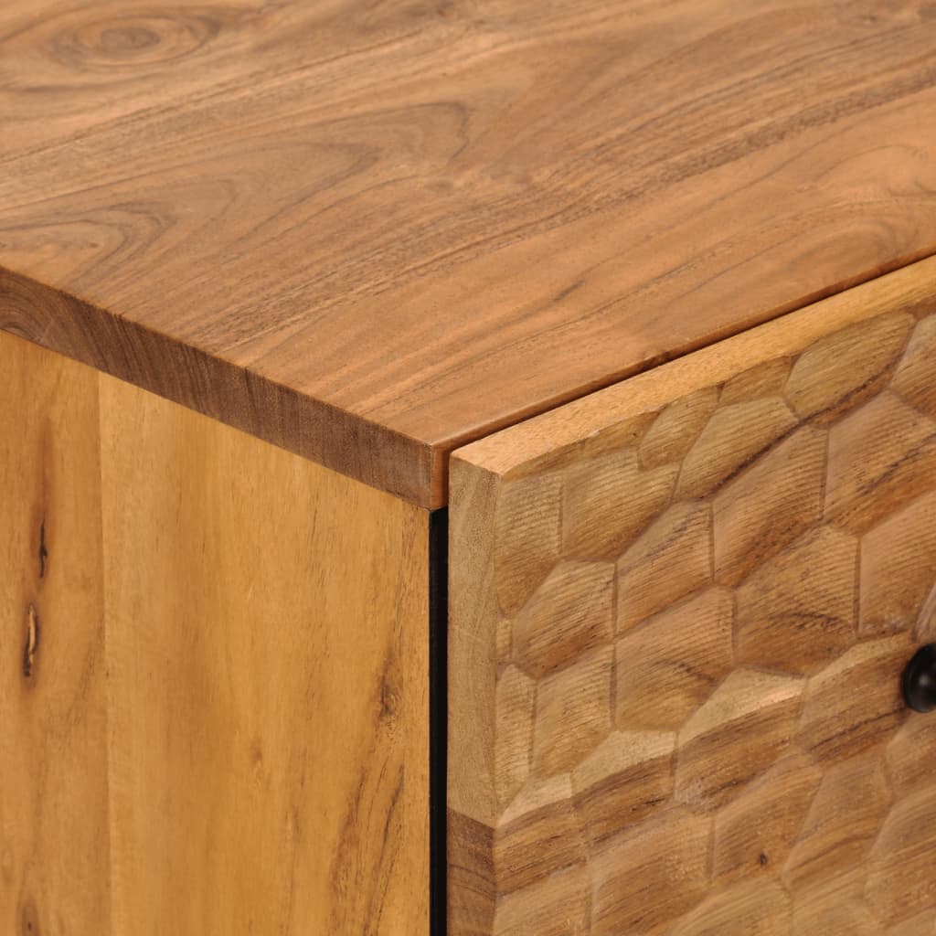 vidaXL Bijzetkasten 2 st 60x33x75 cm massief acaciahout
