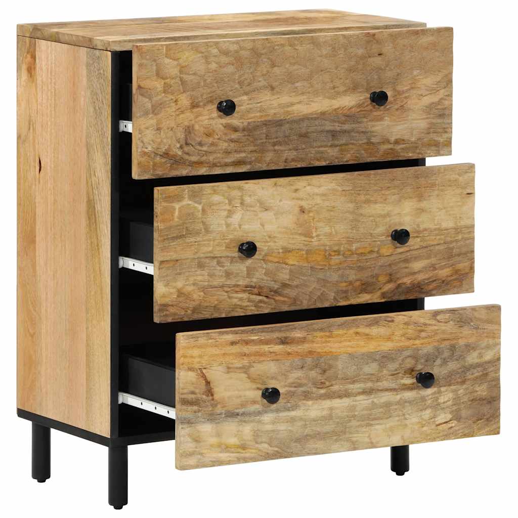 vidaXL Bijzetkasten 3 st 60x33x75 cm massief mangohout zwart
