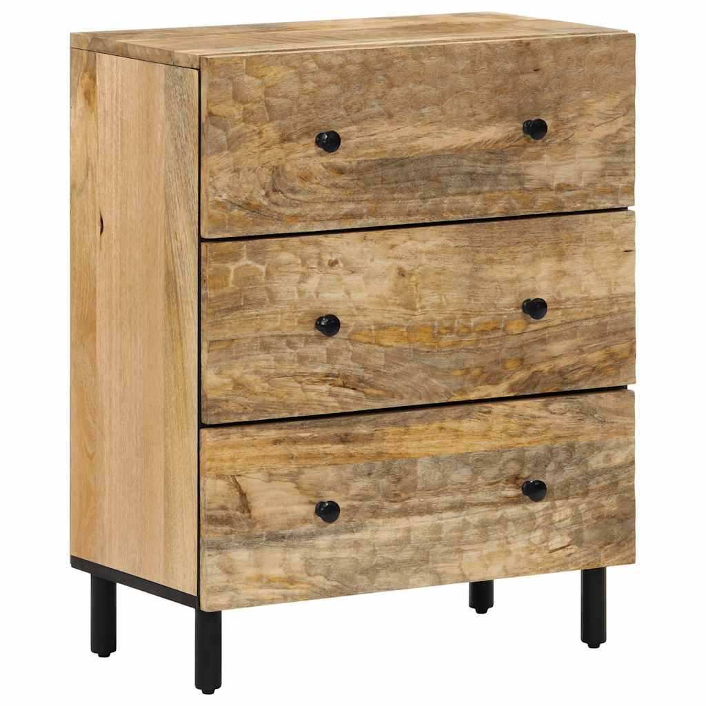 vidaXL Bijzetkasten 3 st 60x33x75 cm massief mangohout zwart