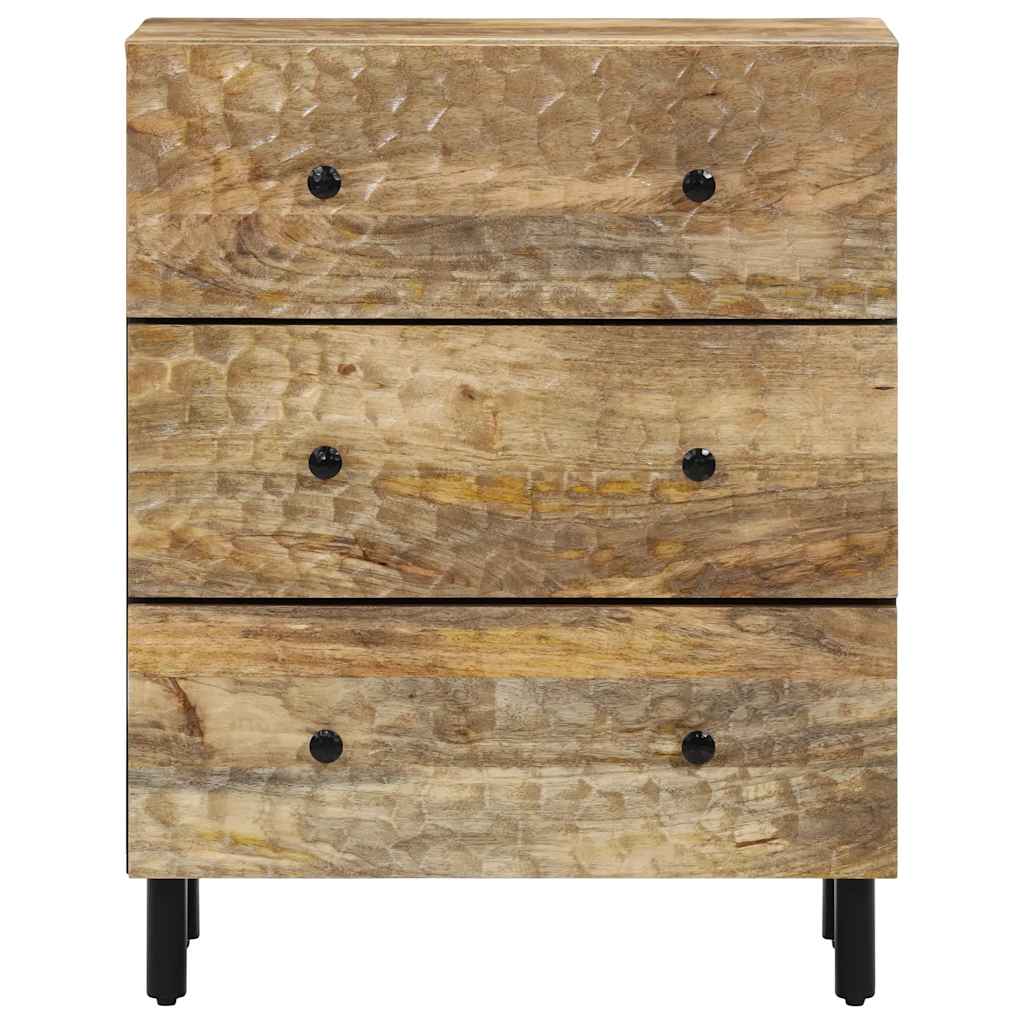 vidaXL Bijzetkasten 3 st 60x33x75 cm massief mangohout zwart