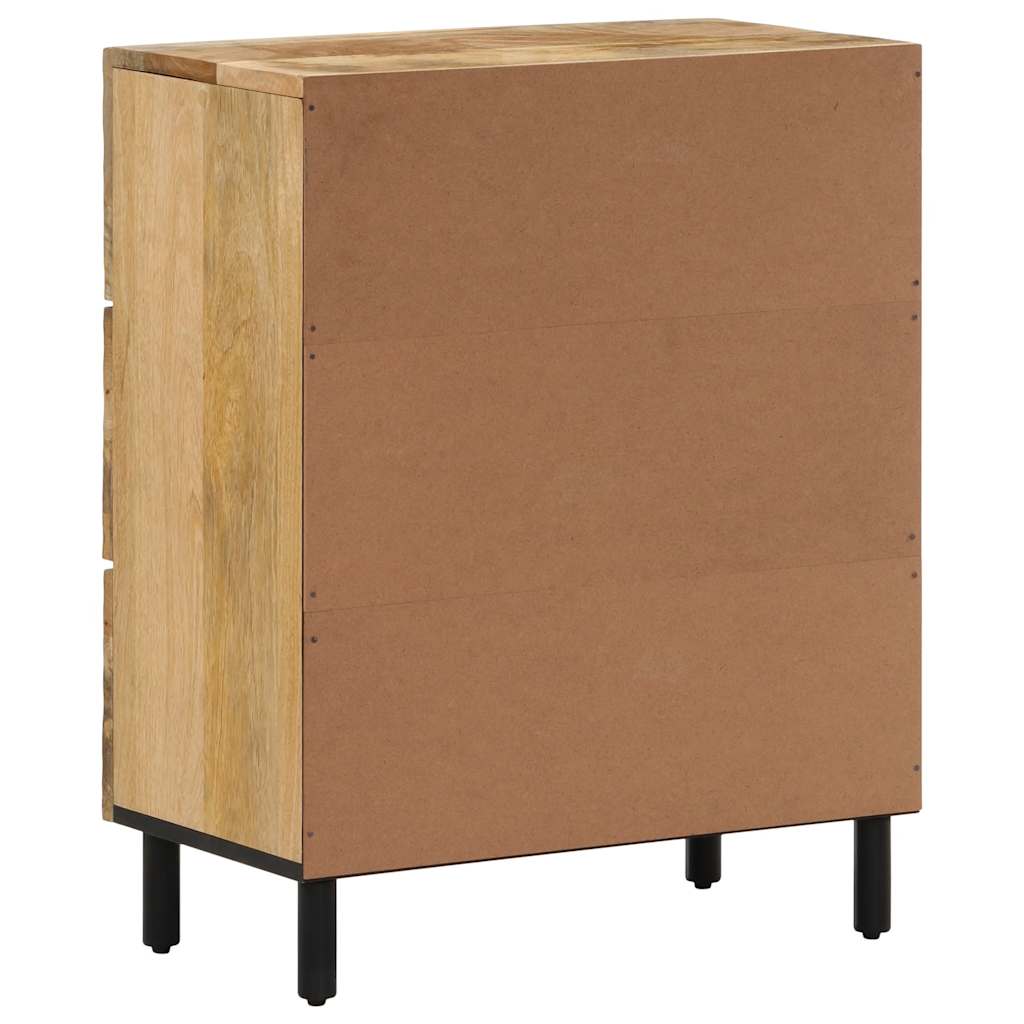 vidaXL Bijzetkasten 3 st 60x33x75 cm massief mangohout zwart