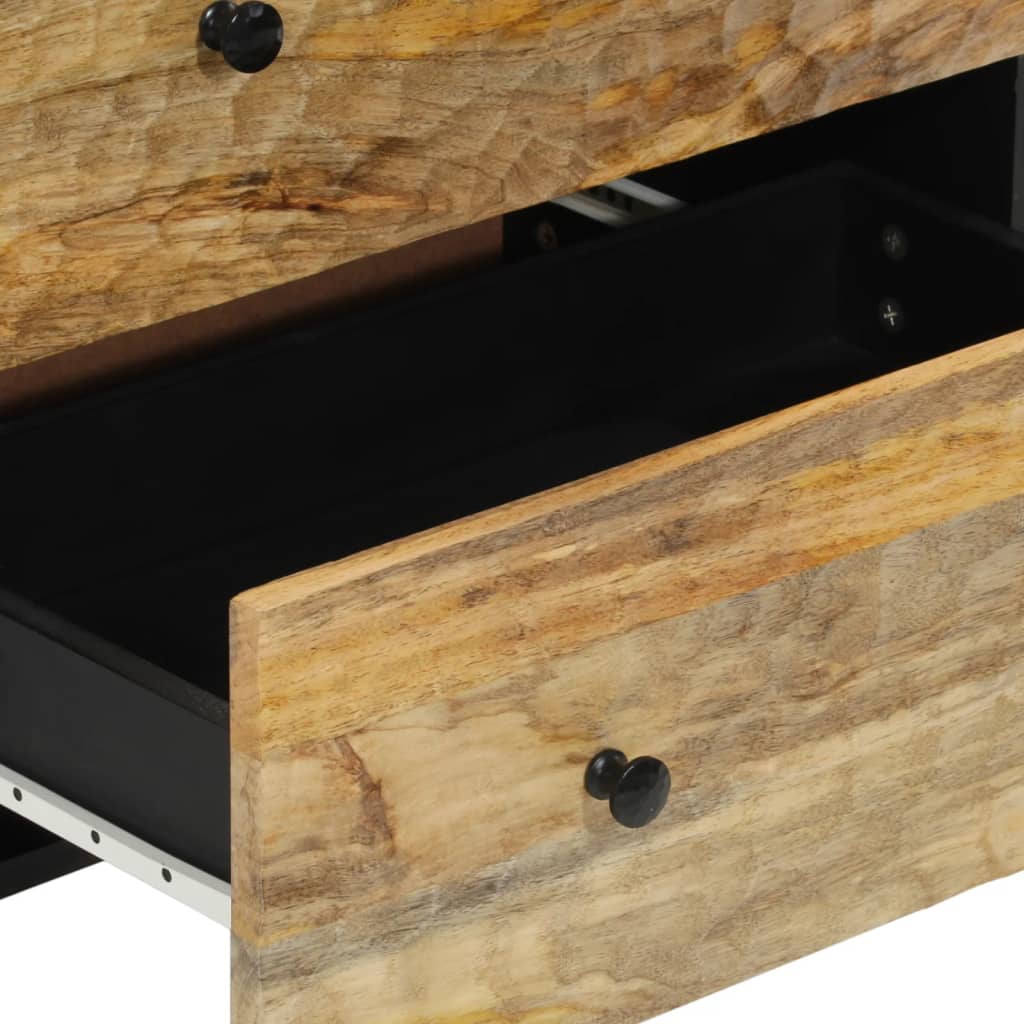 vidaXL Bijzetkasten 3 st 60x33x75 cm massief mangohout zwart