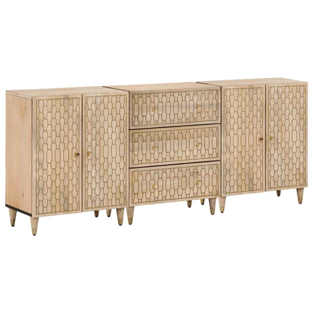 vidaXL Bijzetkasten 2 st 60x33x75 cm massief mangohout