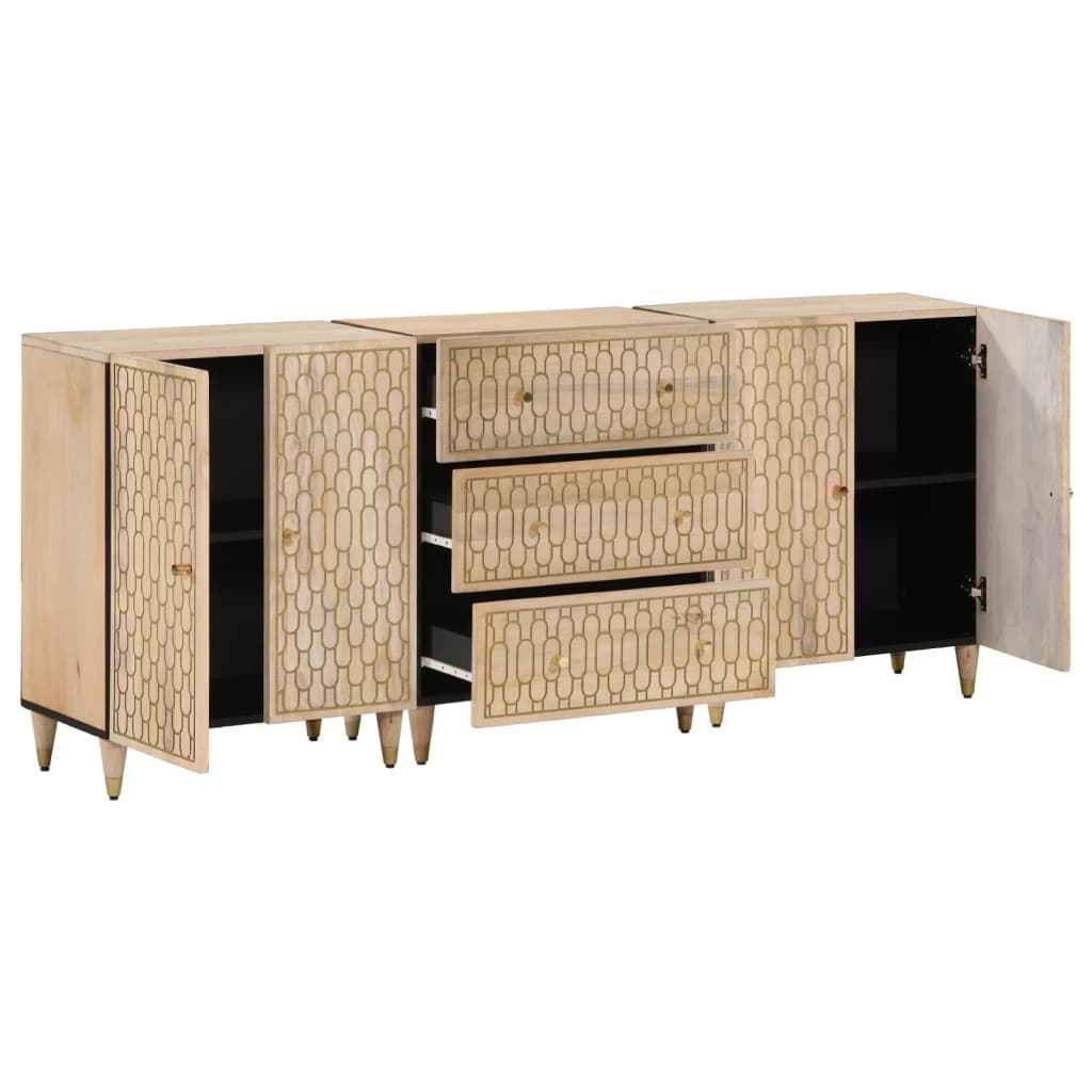 vidaXL Bijzetkasten 2 st 60x33x75 cm massief mangohout