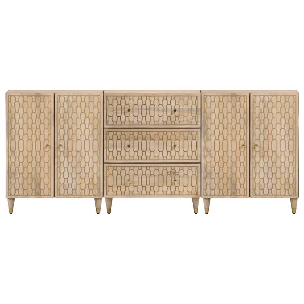 vidaXL Bijzetkasten 2 st 60x33x75 cm massief mangohout