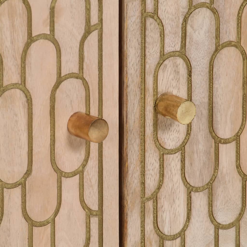 vidaXL Bijzetkasten 2 st 60x33x75 cm massief mangohout