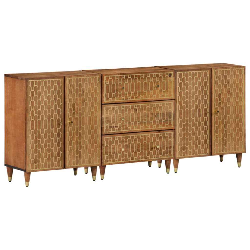 vidaXL Bijzetkasten 2 st 60x33x75 cm massief mangohout