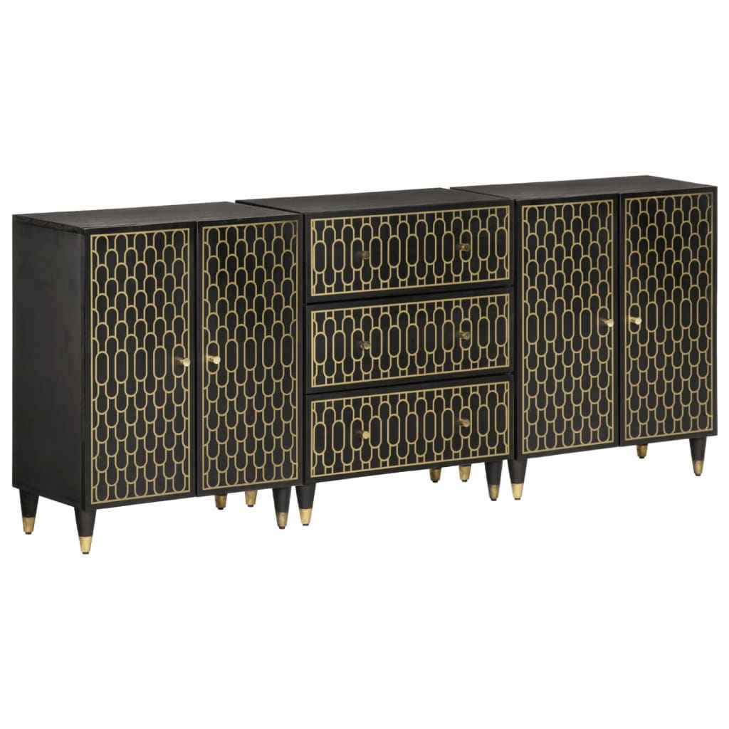 vidaXL Bijzetkasten 2 st 60x33x75 cm massief mangohout