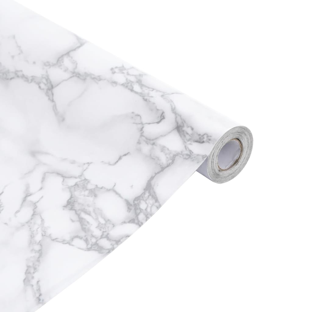 vidaXL Meubelfolies zelfklevend 90x500 cm PVC marmerzwart