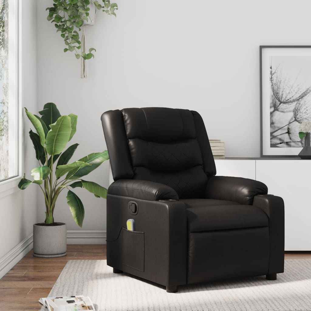 vidaXL Massagestoel van zwart kunstleer
