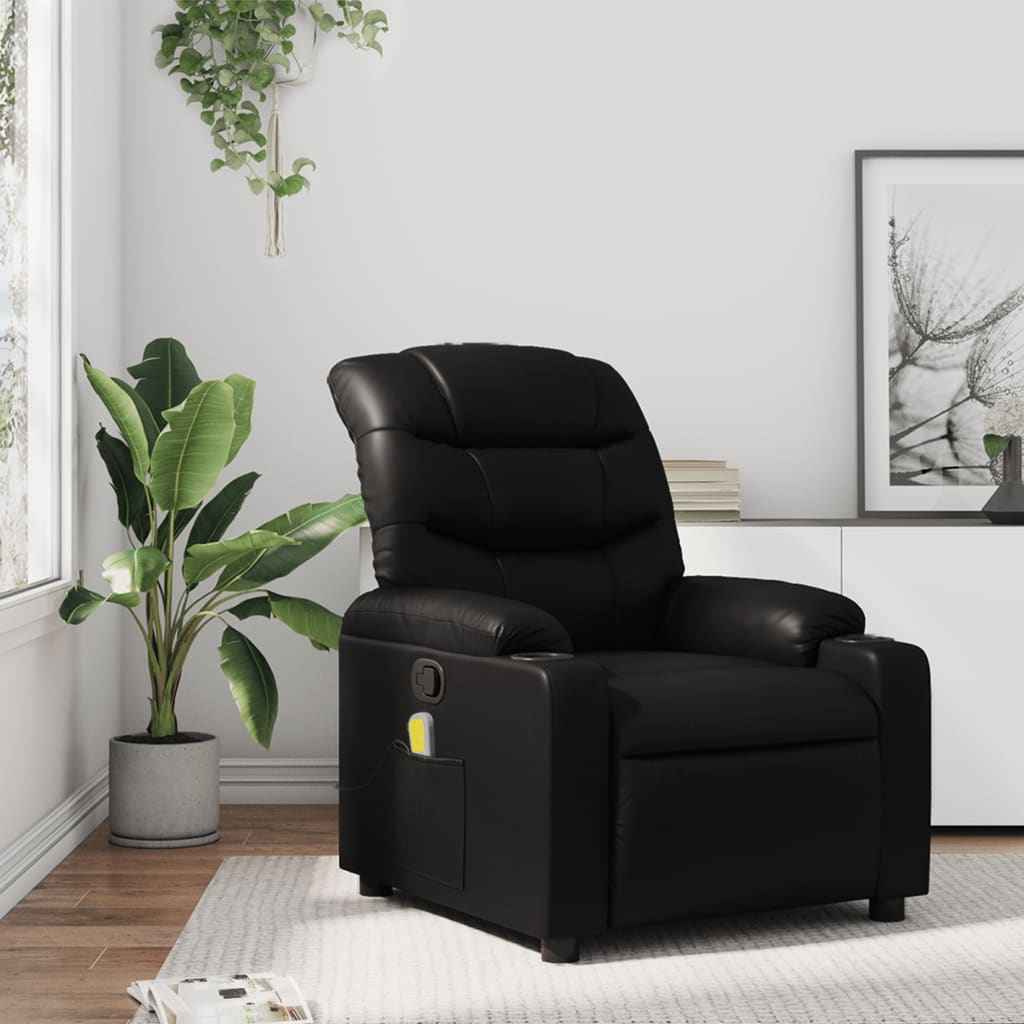 vidaXL Massagestoel van zwart kunstleer