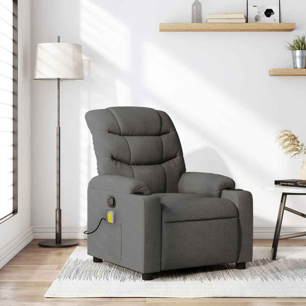 vidaXL Massagestoel met lichtgrijze stof