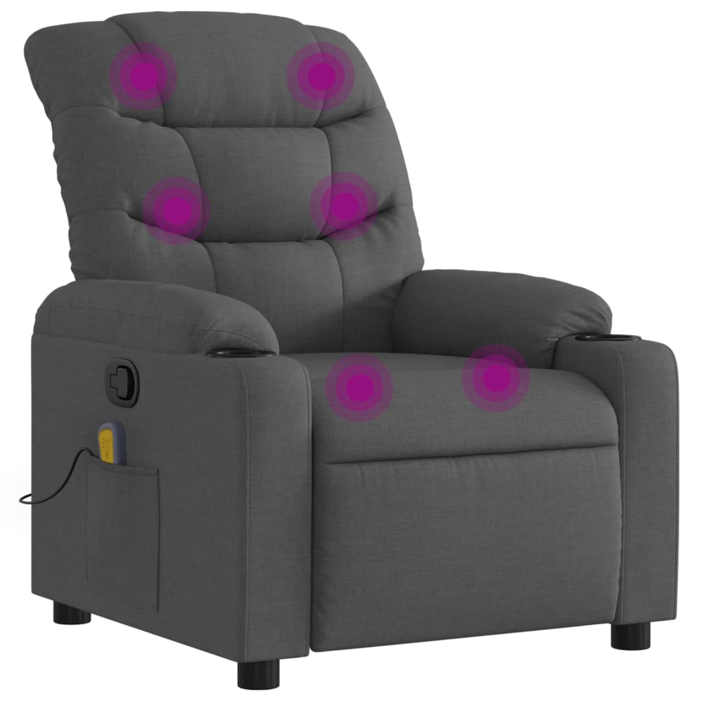 vidaXL Massagestoel met lichtgrijze stof