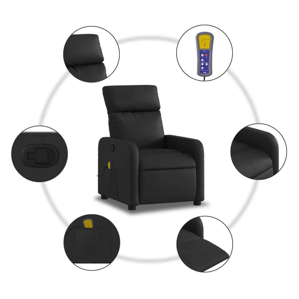 vidaXL Massagestoel Kunstleer Zwart