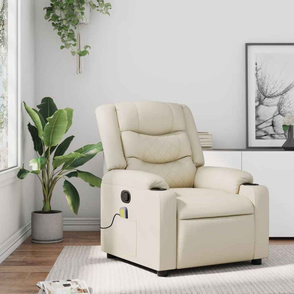 vidaXL Massagestoel van zwart kunstleer