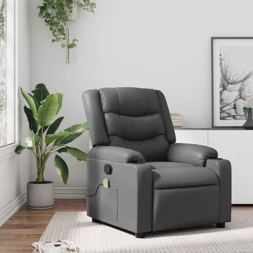 vidaXL Massagestoel van zwart kunstleer