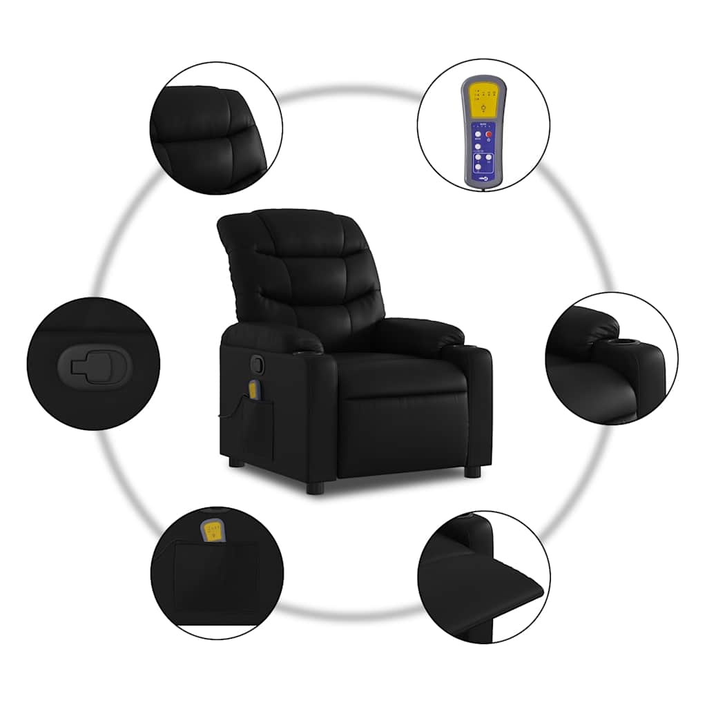 vidaXL Massagestoel van zwart kunstleer