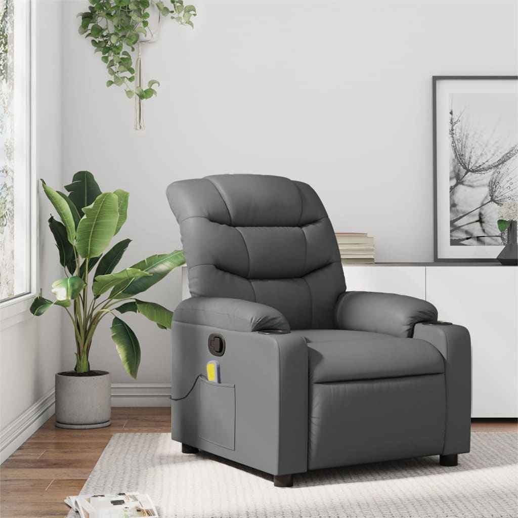 vidaXL Massagestoel van zwart kunstleer