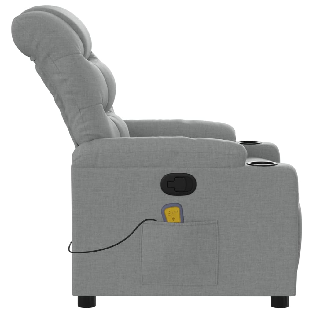 vidaXL Massagestoel met lichtgrijze stof
