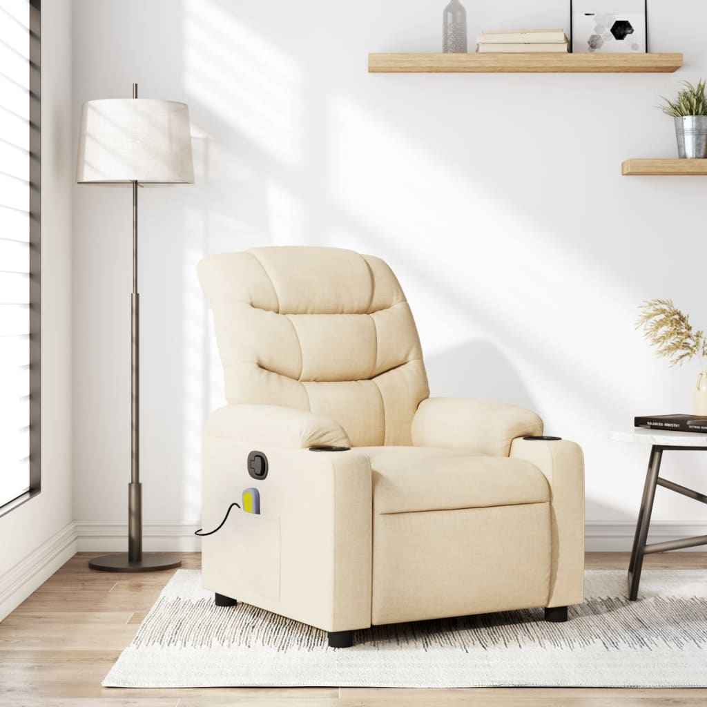 vidaXL Massagestoel met lichtgrijze stof