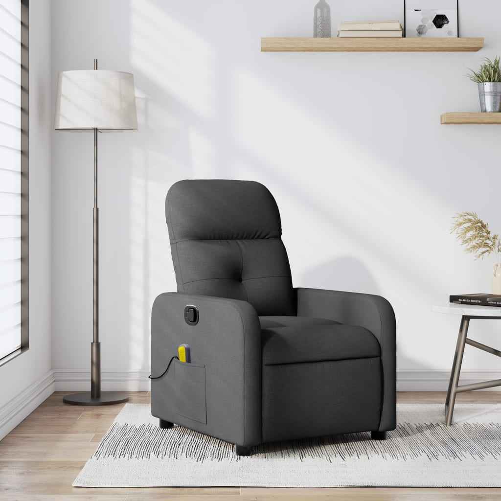 vidaXL Massagestoel met lichtgrijze stof